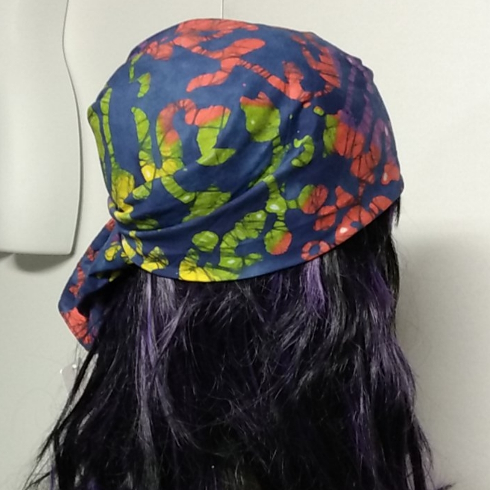Trending  Now Oversized Batik Hair Scarf/ Bandana - Picture 8 of 11